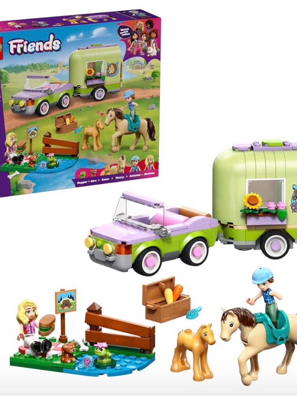 NWT Lego Friends Horse and Baby Foal Trailer Playset